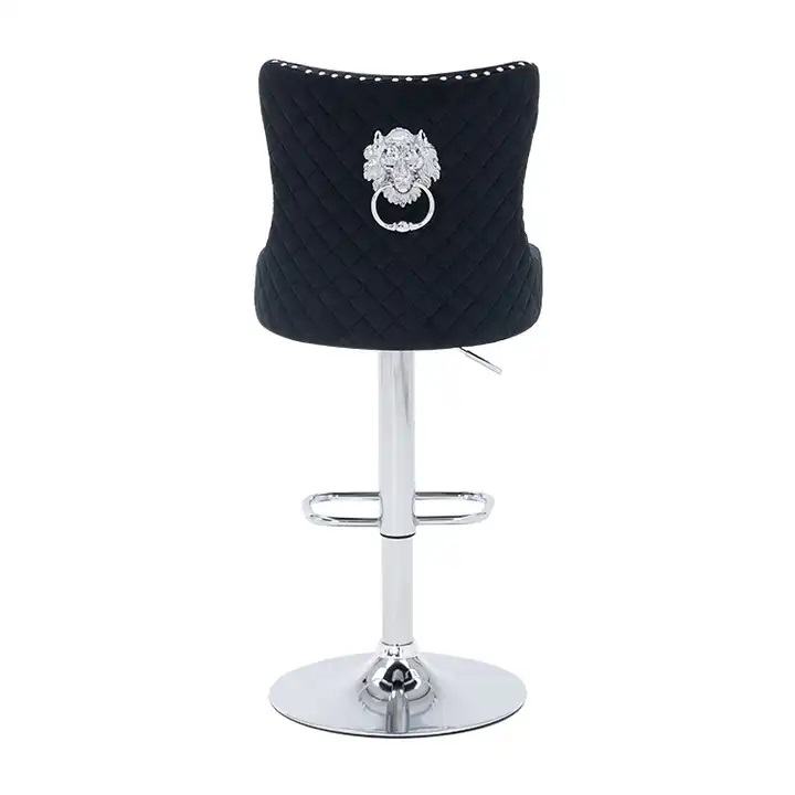 czarne krzesło barowe/ hoker z głowa lwa