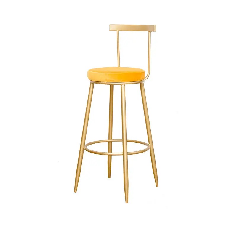 glamour krzesło barowe żółty welur