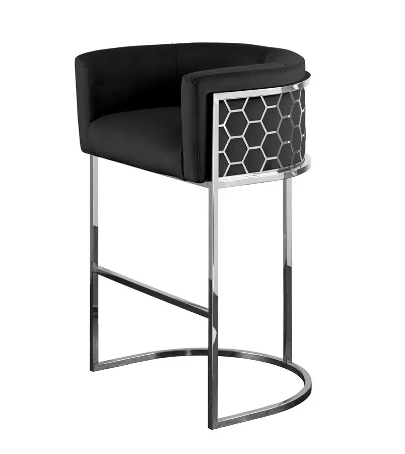 czarne srebrne krzesła barowe