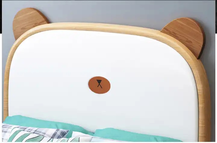 łóżko dziecięce drewniane z misiem