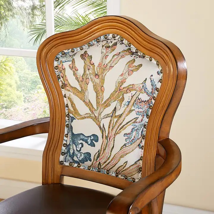 amerykańskie brązowe krzesło barowe obotowe ze skóry