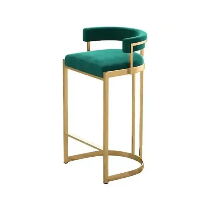 zielone krzesło barowe glamour