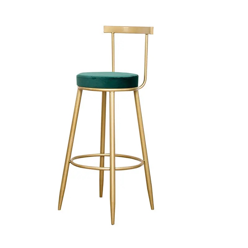 glamour krzesło barowe zielony welur