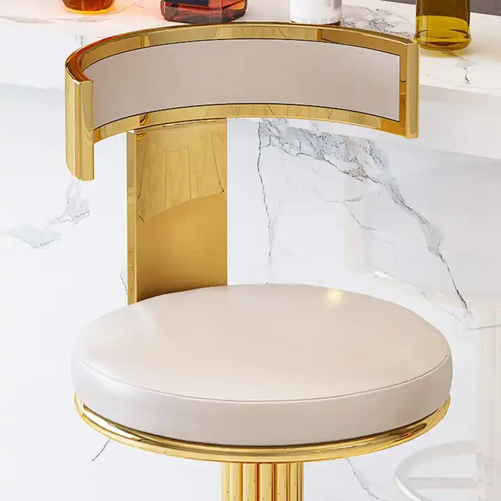 krzesło barowe glamour złoty biały
