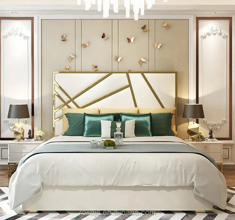 łóżko glamour tapicerowane białe